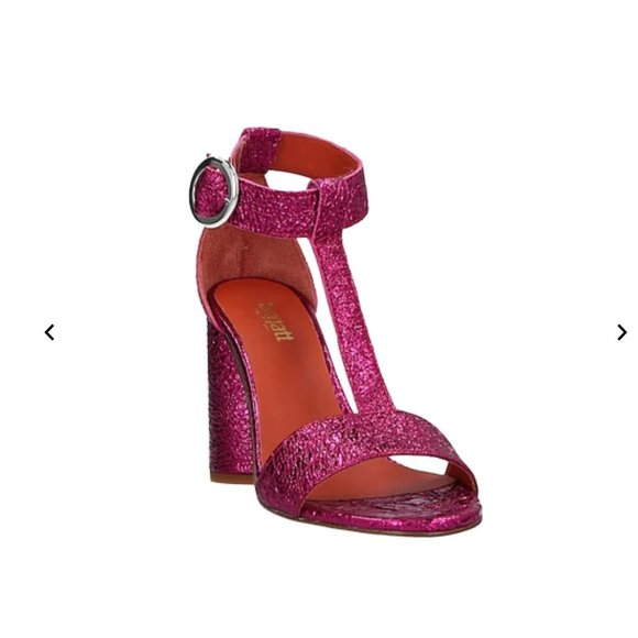 Bagatt Pink Metallic Leather T-Strap Sandals 38 - Picture 2 of 11